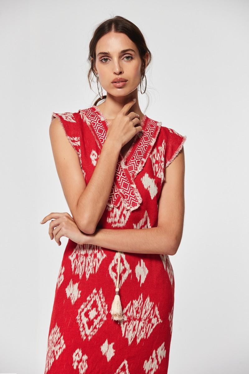 Oky Coky VESTIDO MIARA LINO ETNICO