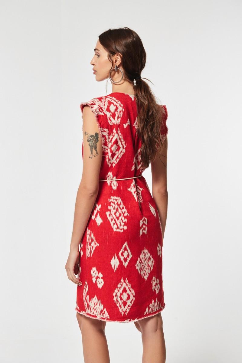 Oky Coky VESTIDO MIARA LINO ETNICO