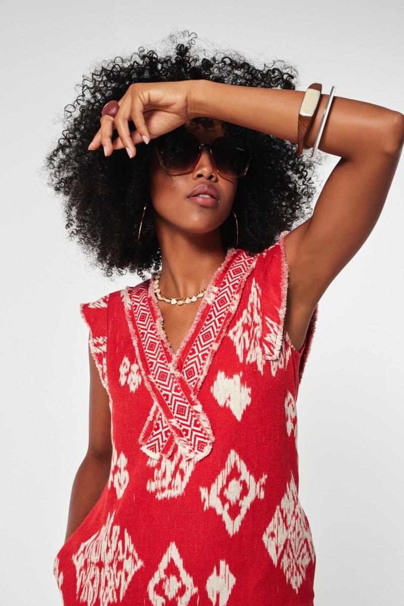 Oky Coky VESTIDO MIARA LINO ETNICO