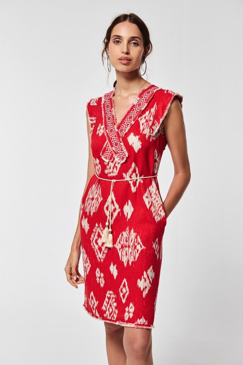 oky coky VESTIDO MIARA LINO ETNICO