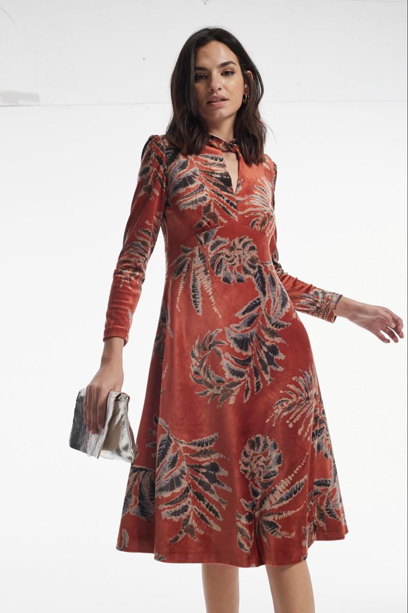 Oky Coky VESTIDO MOLON TERCIOPELO ESTAMPADO