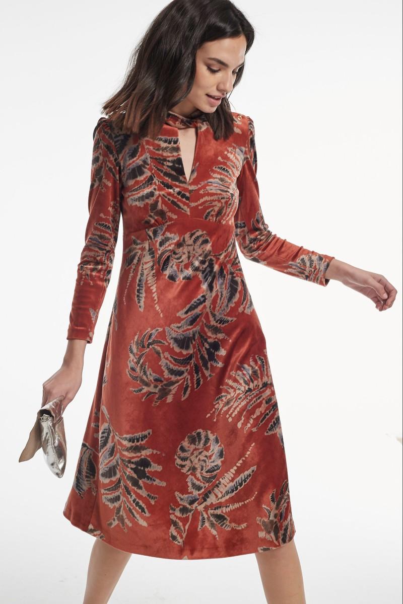 Oky Coky VESTIDO MOLON TERCIOPELO ESTAMPADO