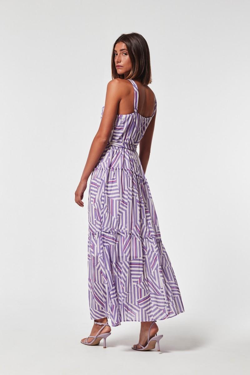 Oky Coky VESTIDO NIMES VOILE DIBUJO GEOMETRICO