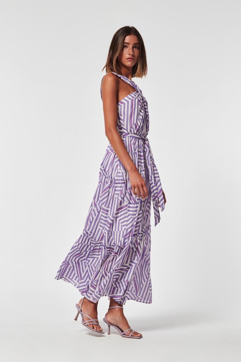 Oky Coky VESTIDO NIMES VOILE DIBUJO GEOMETRICO