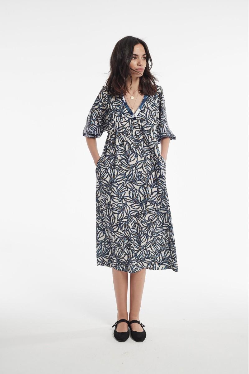 Oky Coky VESTIDO OTAWA SARGA LIGERA ESTAMPADA