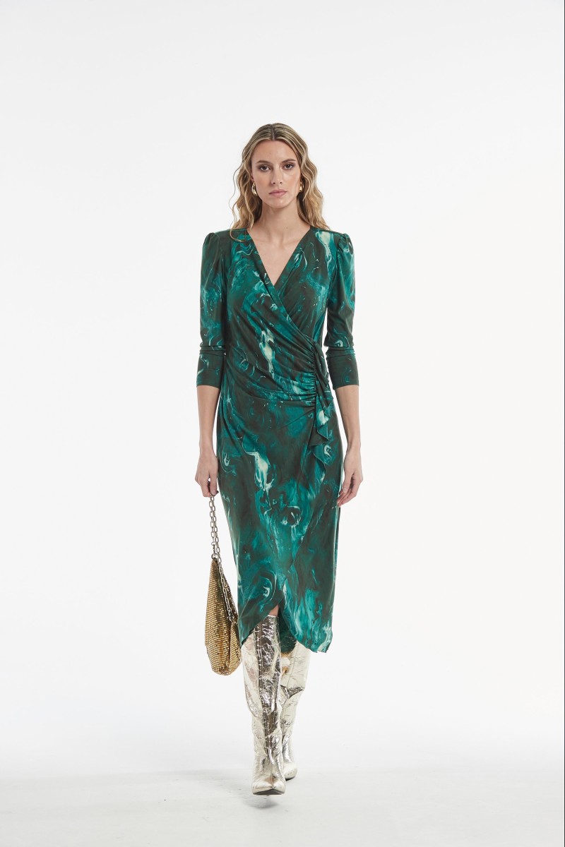 Oky Coky VESTIDO PATER PUNTO ESTAMPADO DOBLE CARA