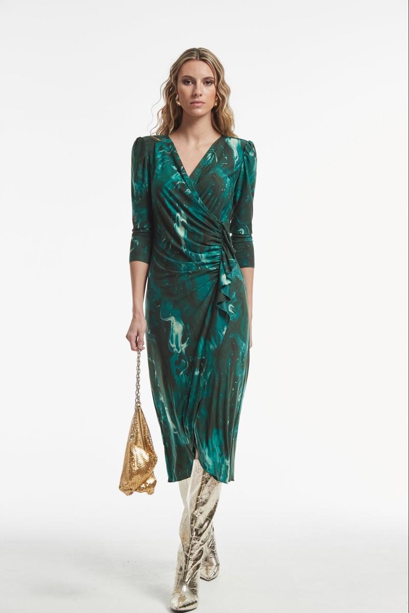 oky coky VESTIDO PATER PUNTO ESTAMPADO DOBLE CARA