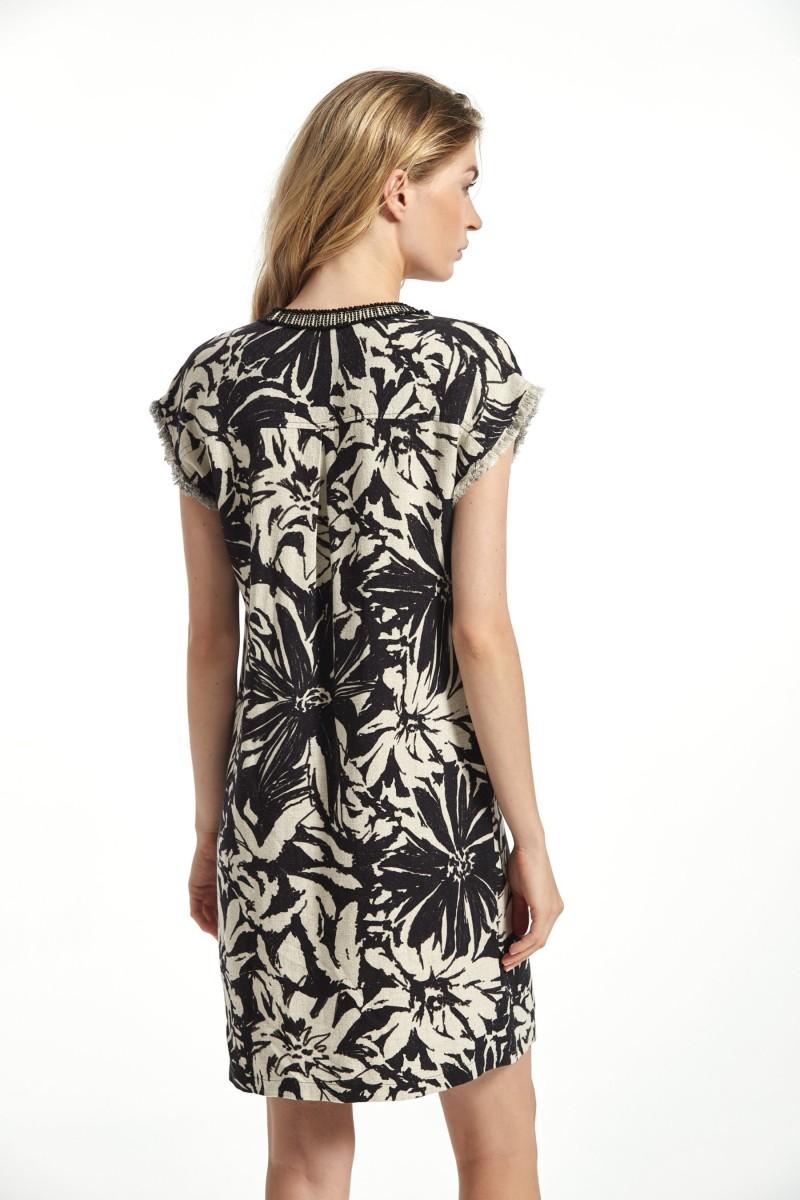 Oky Coky VESTIDO SIREN LINO RUSTICO ESTAMPADO