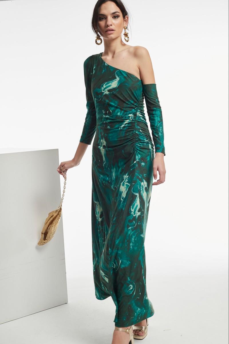 Oky Coky VESTIDO VELAY PUNTO ESTAMPADO DOBLE CARA