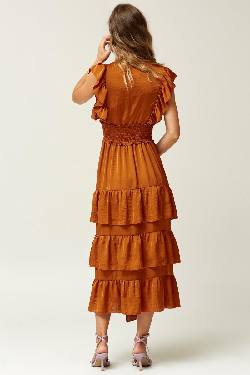 Oky Coky VESTIDO VOLANTES SATÉN