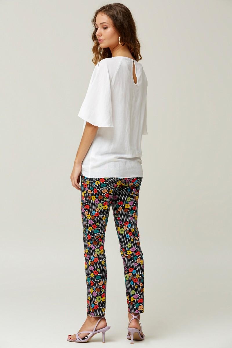 Oky Coky PANTALÓN ABERTURA BAJO ALGODÓN STRETCH ESTAMPADO