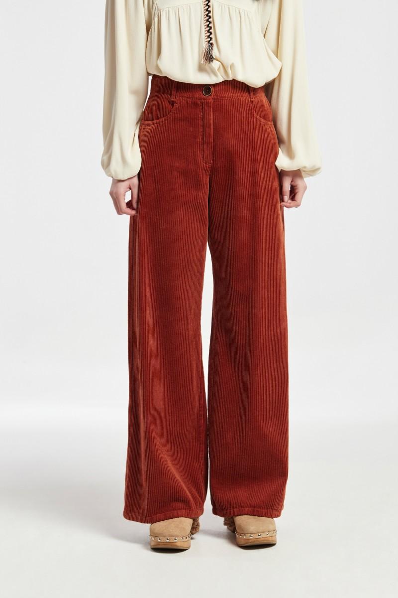 oky coky PANTALÓN ANCHO CINCO BOLSILLOS JASOLC PANA DE ALGODON