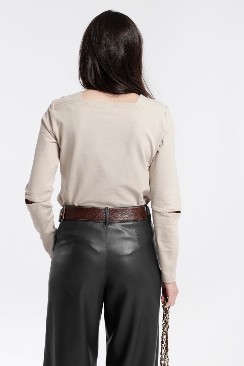 Oky Coky PANTALÓN ANCHO CINCO BOLSILLOS JASOLC TEJIDO EFECTO PIEL