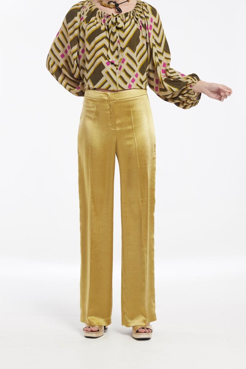 oky coky PANTALÓN ANCHO TIGRE SATEN VINTAGE STRETCH