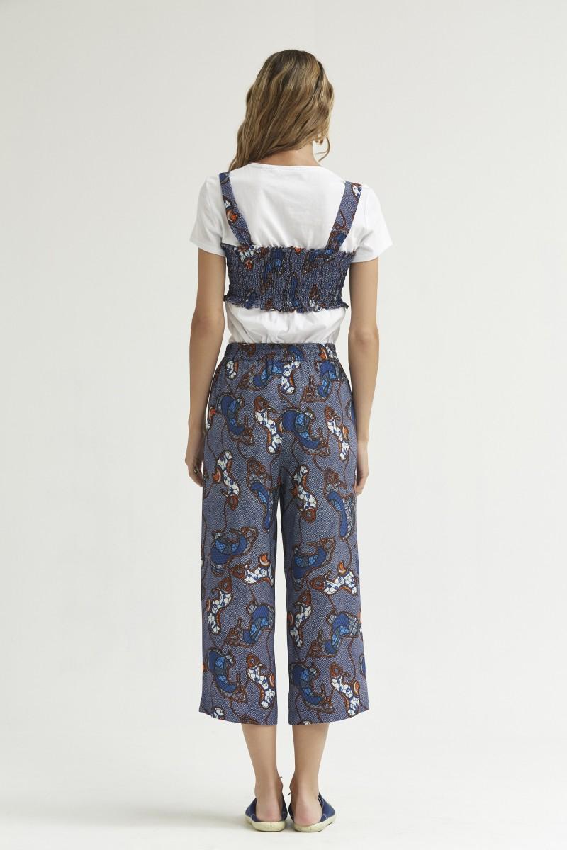 Oky Coky PANTALÓN CULOTTE BOLSILLOS CREPÉ MARROCAIN ESTAMPADO LEONES