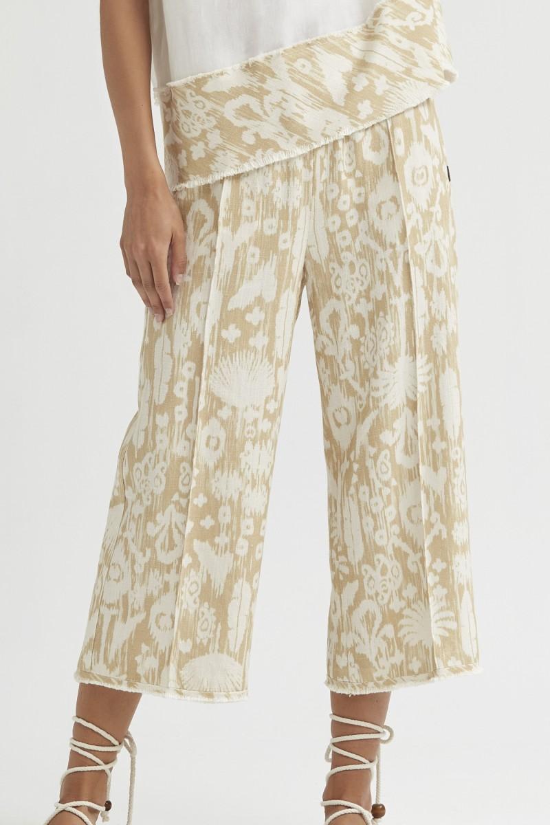 oky coky PANTALÓN CULOTTE BOLSILLOS ESTAMPADO ÉTNICO