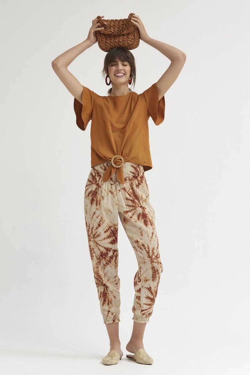 Oky Coky PANTALÓN GOMAS CINTURA TIE DYE CON RELIEVE