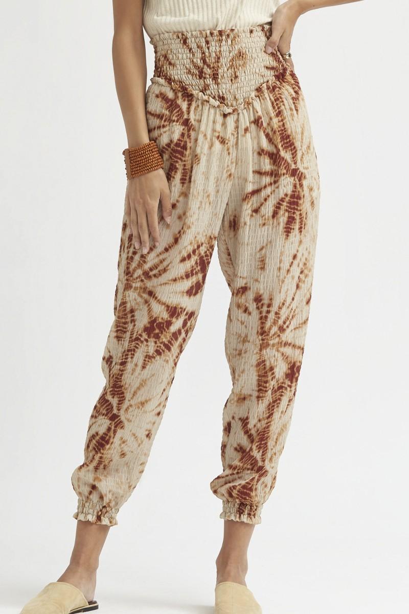 oky coky PANTALÓN GOMAS CINTURA TIE DYE CON RELIEVE