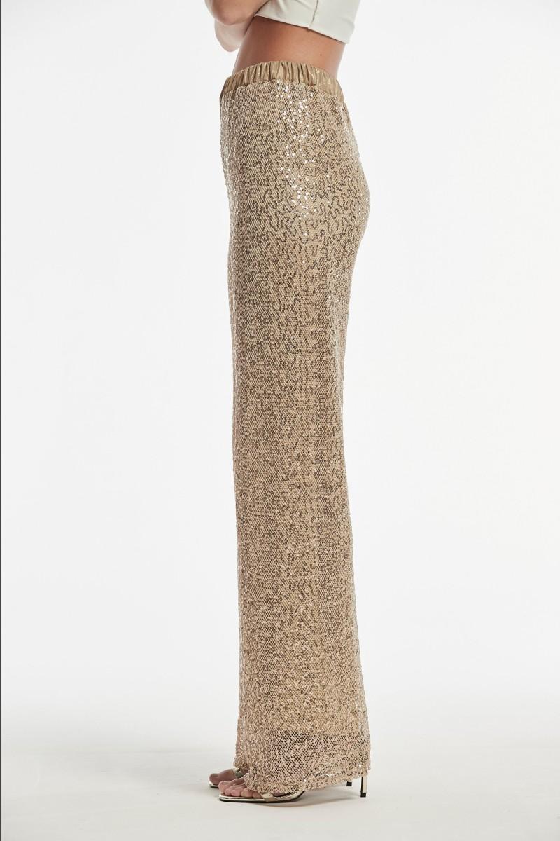 Oky Coky PANTALÓN IWIRA LENTEJUELA BORDADA SOBRE RED