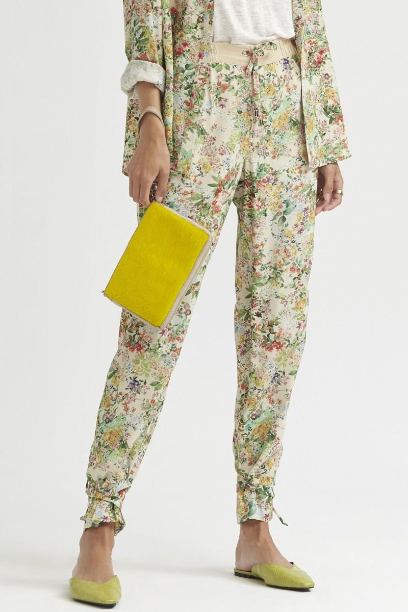 Oky Coky PANTALÓN LAZADA EN BAJOS VISCOSA ESTAMPADA FLORES