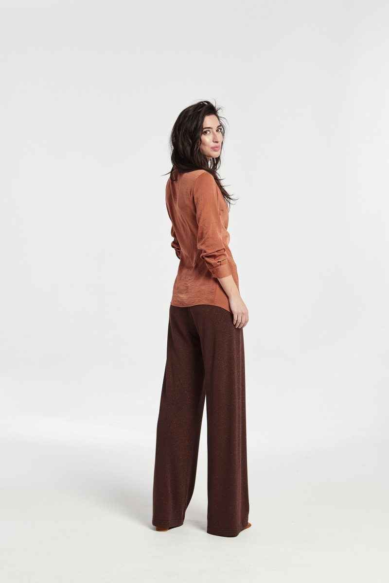 Oky Coky PANTALÓN PALAZZO GOMA CINTURA IWIRA PUNTO DE LUREX