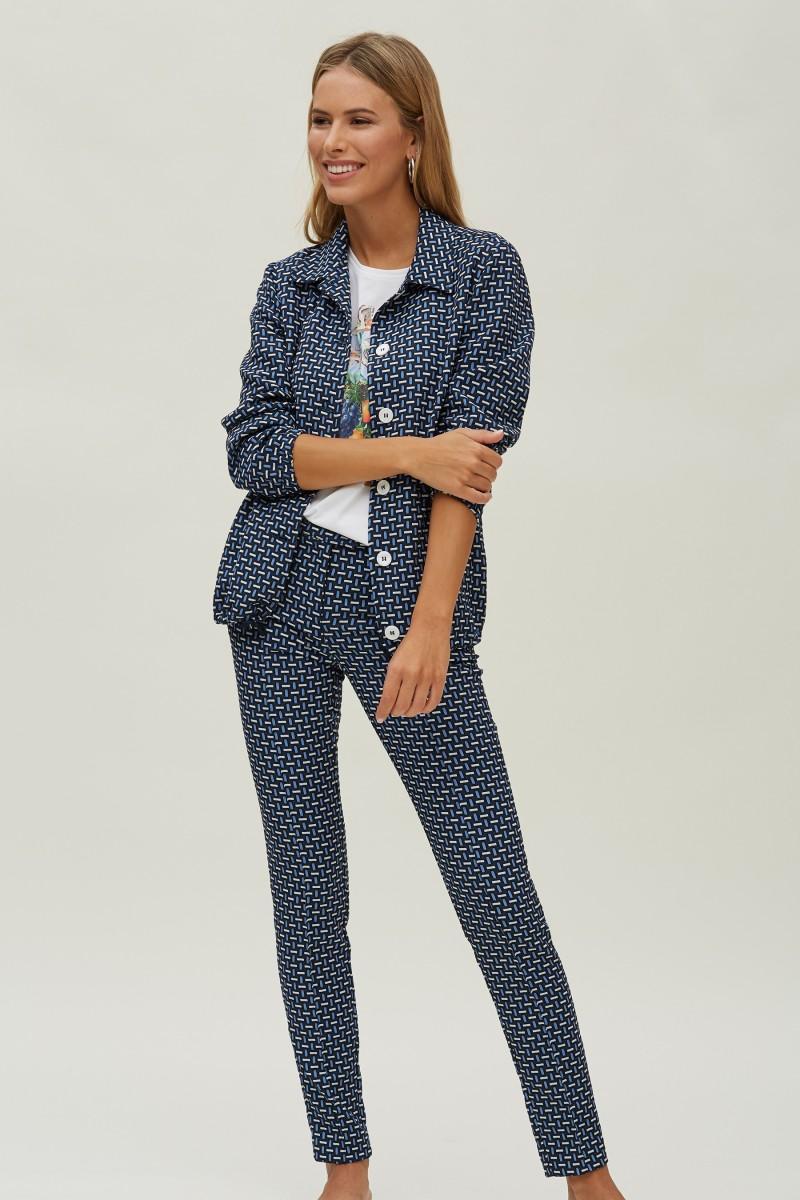 oky coky PANTALÓN SLIM CON CREMALLERAS JACQUARD ELÁSTICO