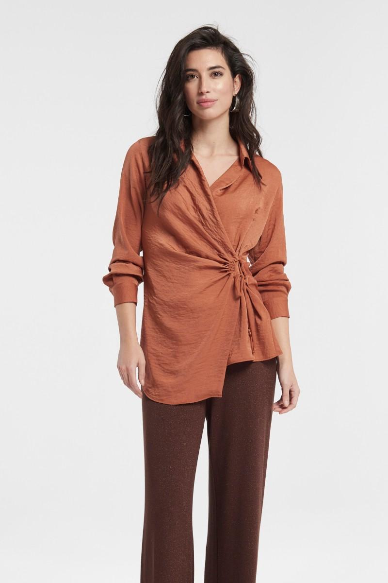 oky coky TOP ALAIA ESCOTE PICO CRUZADO SATEN LAVADO