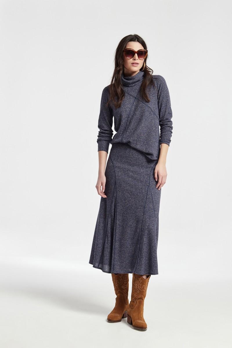 oky coky TOP CHENKA CON PESPUNTES MARCADOS PUNTO CANALE MELANGE