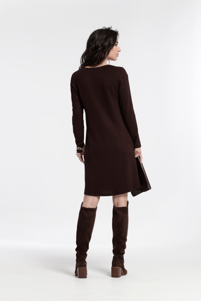 Oky Coky VESTIDO ANDER MANGA RANGLAN JACQUARD PUNTO