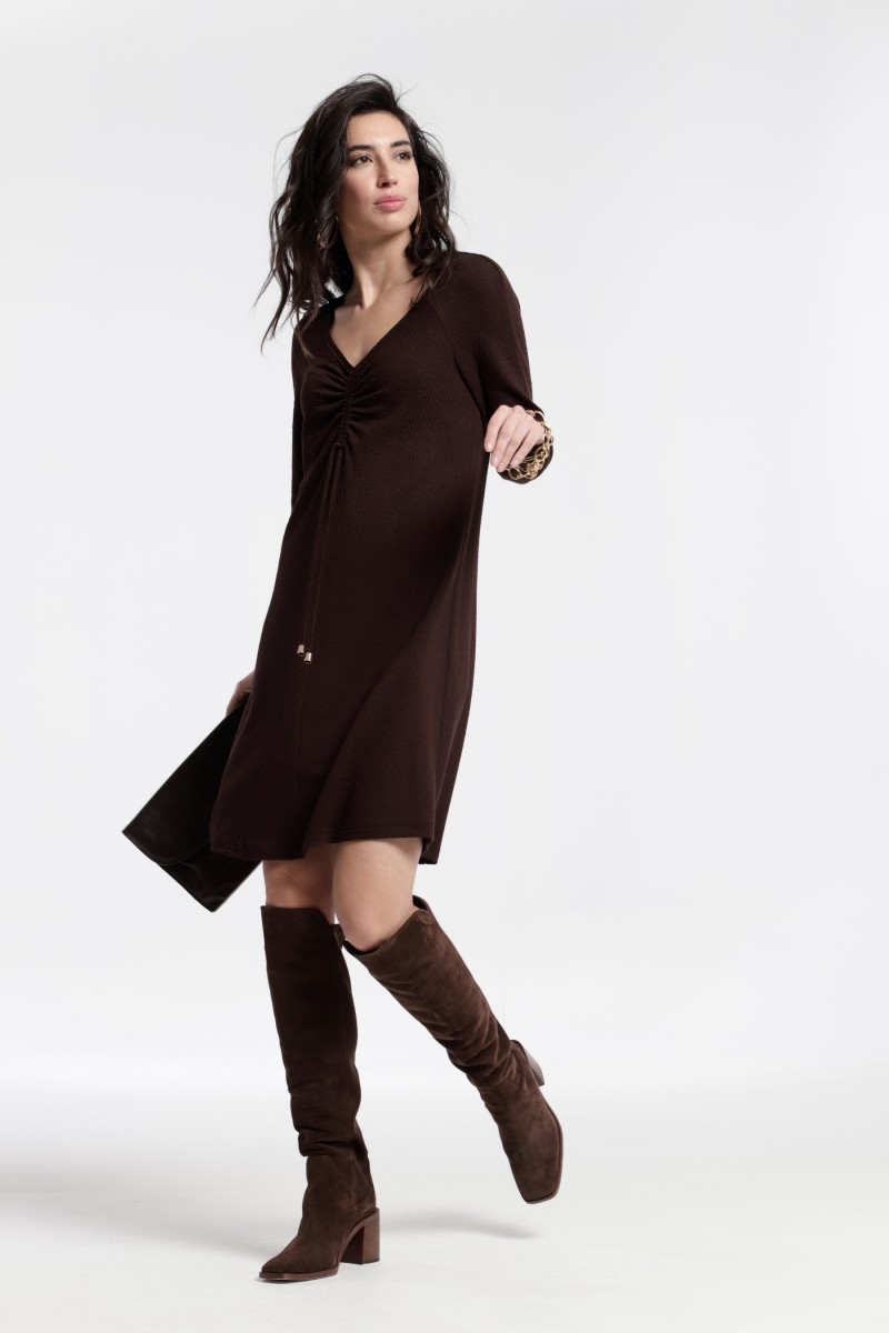 Oky Coky VESTIDO ANDER MANGA RANGLAN JACQUARD PUNTO