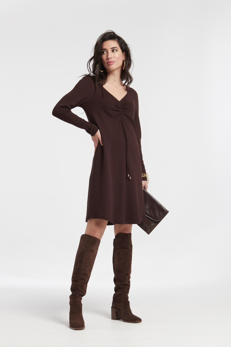 oky coky VESTIDO ANDER MANGA RANGLAN JACQUARD PUNTO