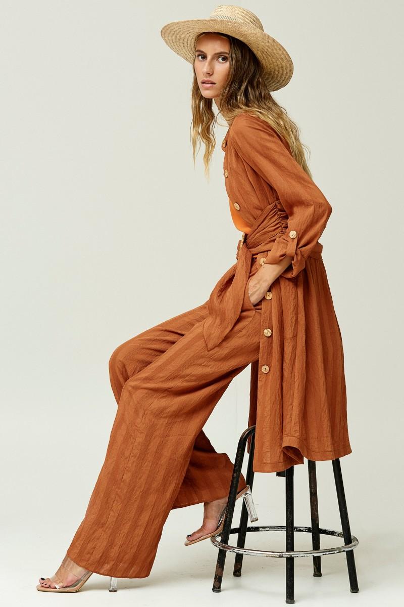 Oky Coky VESTIDO CAMISERO HEBILLA VISCOSA RAYAS MONOCOLOR