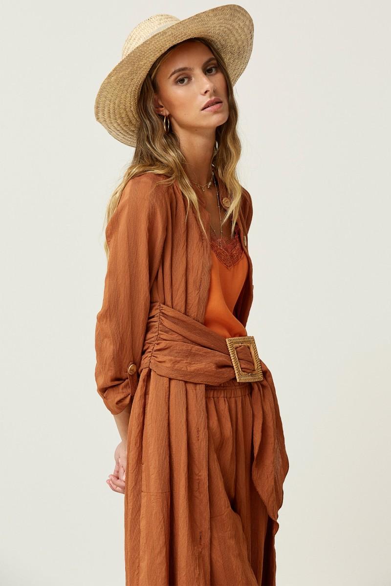 Oky Coky VESTIDO CAMISERO HEBILLA VISCOSA RAYAS MONOCOLOR