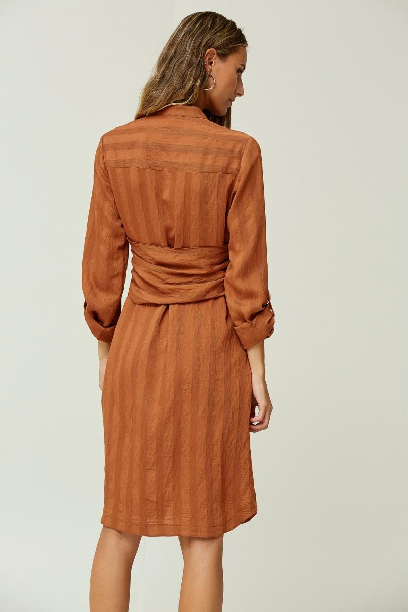 Oky Coky VESTIDO CAMISERO HEBILLA VISCOSA RAYAS MONOCOLOR