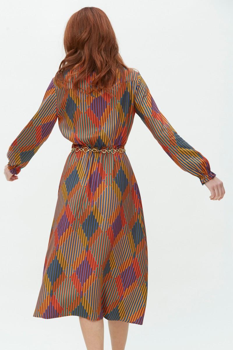 Oky Coky VESTIDO CAMISERO VOLANTE-VISCOSA ESTAMPADA