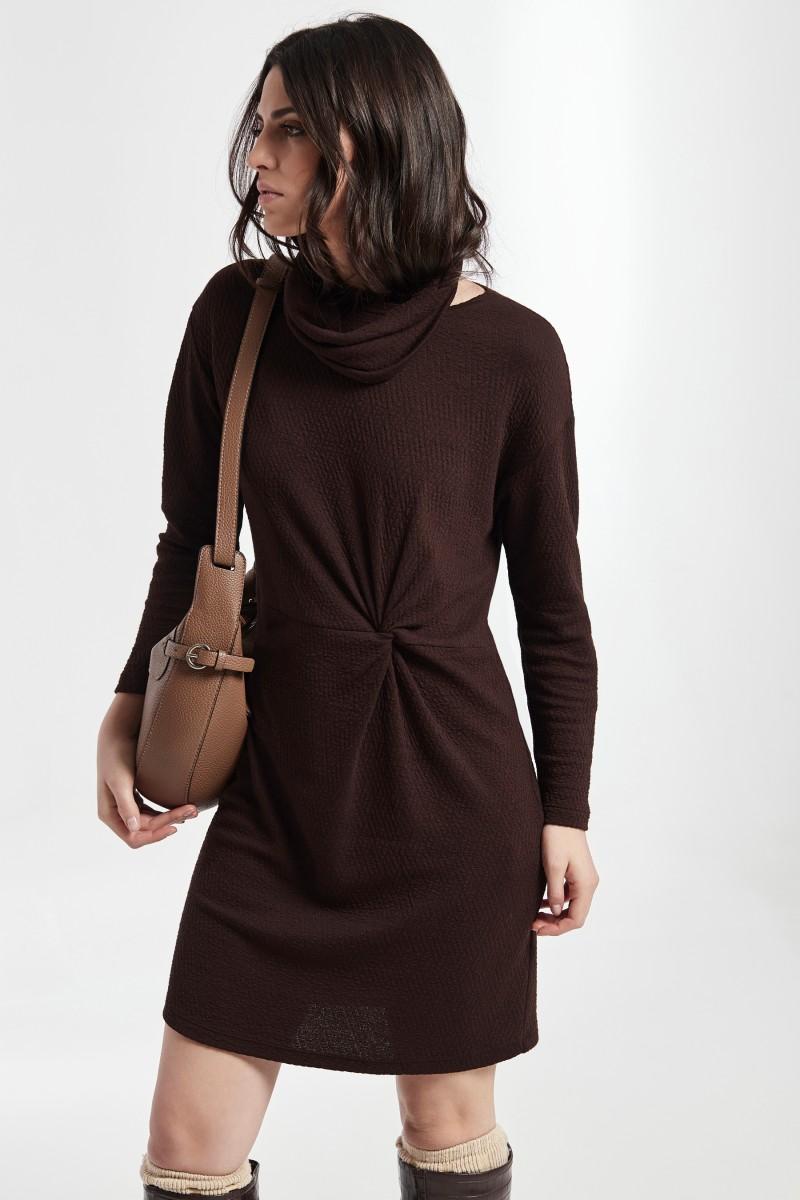 oky coky VESTIDO CANDY FRUNCE COSTURA CINTURA JACQUARD PUNTO