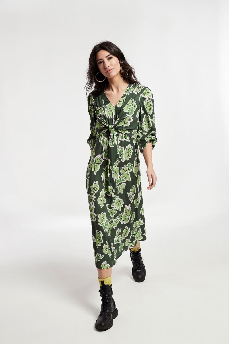 oky coky VESTIDO CON ATADO EN CINTURA ESTAMPADO FLOR