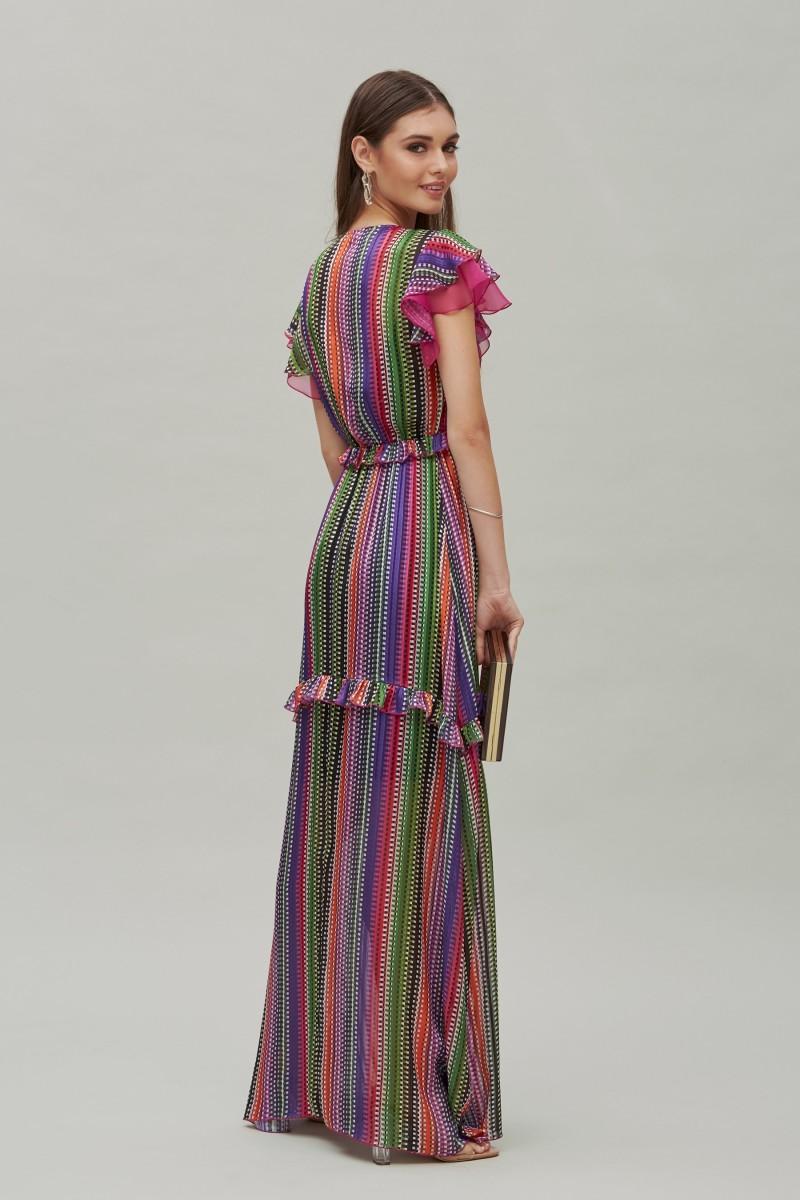 Oky Coky VESTIDO LARGO JACQUARD RAYA LUREX EST. MULTICOLOR