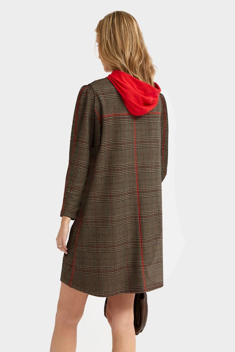 Oky Coky VESTIDO MANGA FRANCESA-PUNTO ROMA CUADRO GALES