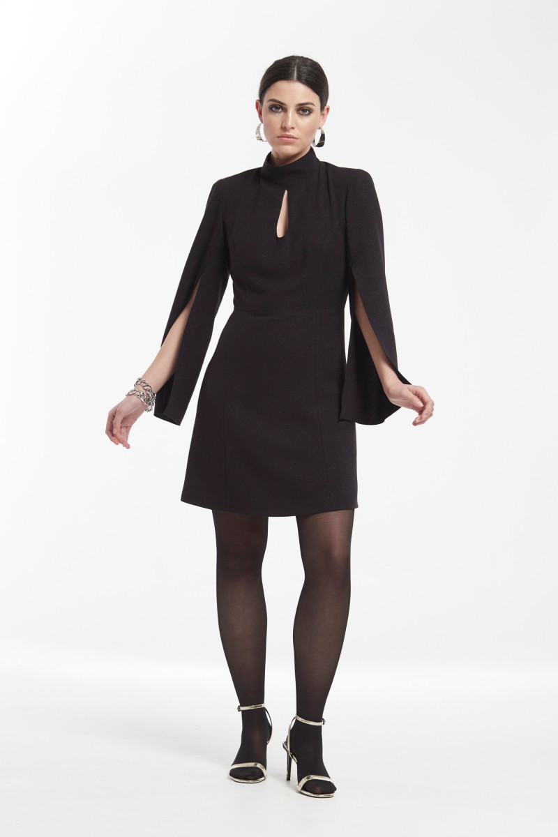 oky coky VESTIDO MANGA LARGA ABIERTA PLANA DE LUREX