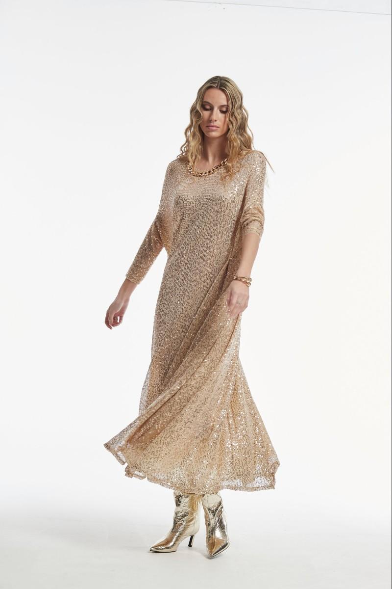 Oky Coky VESTIDO TERNA LENTEJUELA BORDADA SOBRE RED