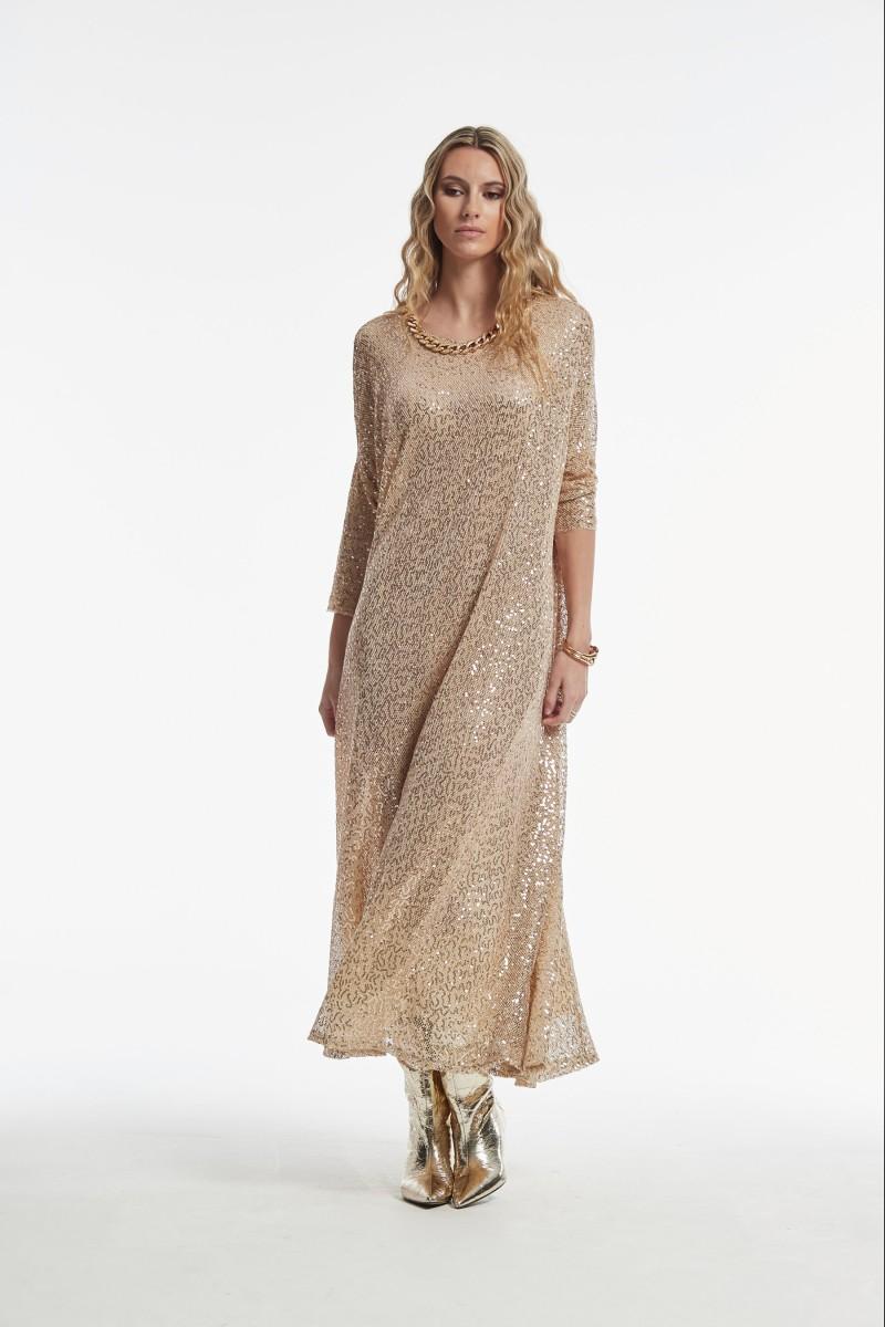 oky coky VESTIDO TERNA LENTEJUELA BORDADA SOBRE RED