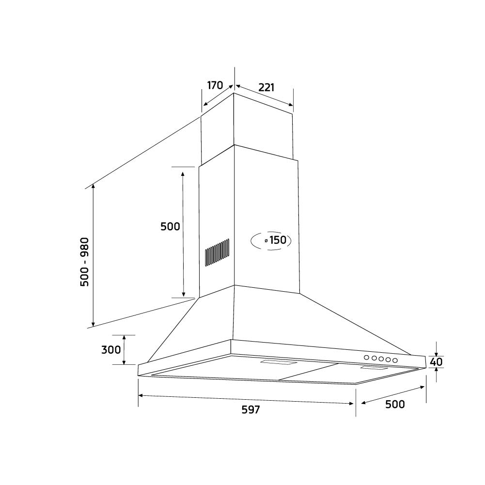 Orbegozo CAMPANA EXTRACTORA DS 48160 B IN