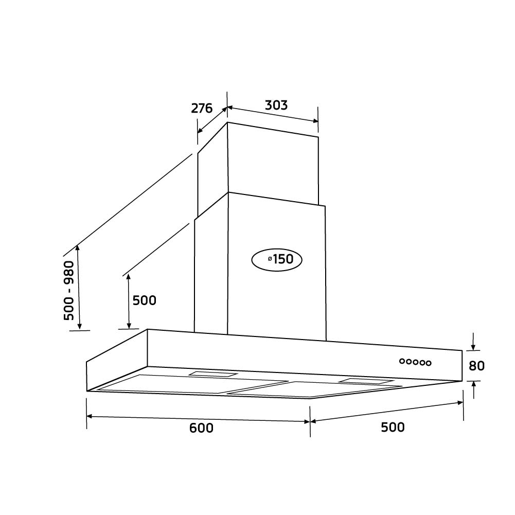 Orbegozo CAMPANA EXTRACTORA DS 56160 B IN