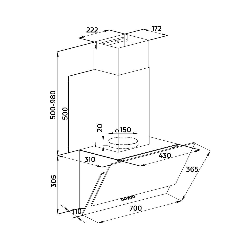 Orbegozo CAMPANA EXTRACTORA DS 74160 N