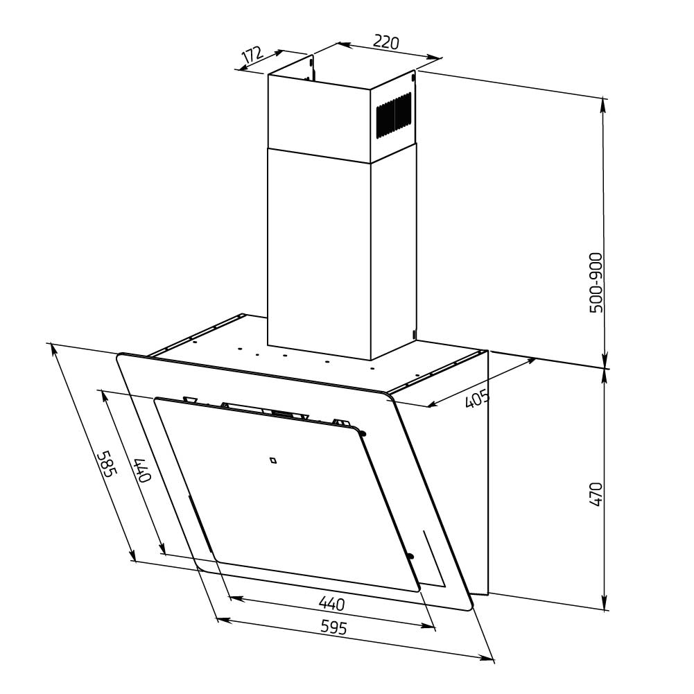Orbegozo CAMPANA EXTRACTORA DS 75160 BL
