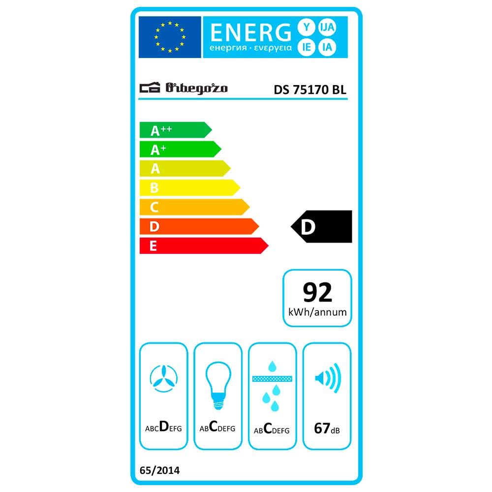 Orbegozo CAMPANA EXTRACTORA DS 75170 BL