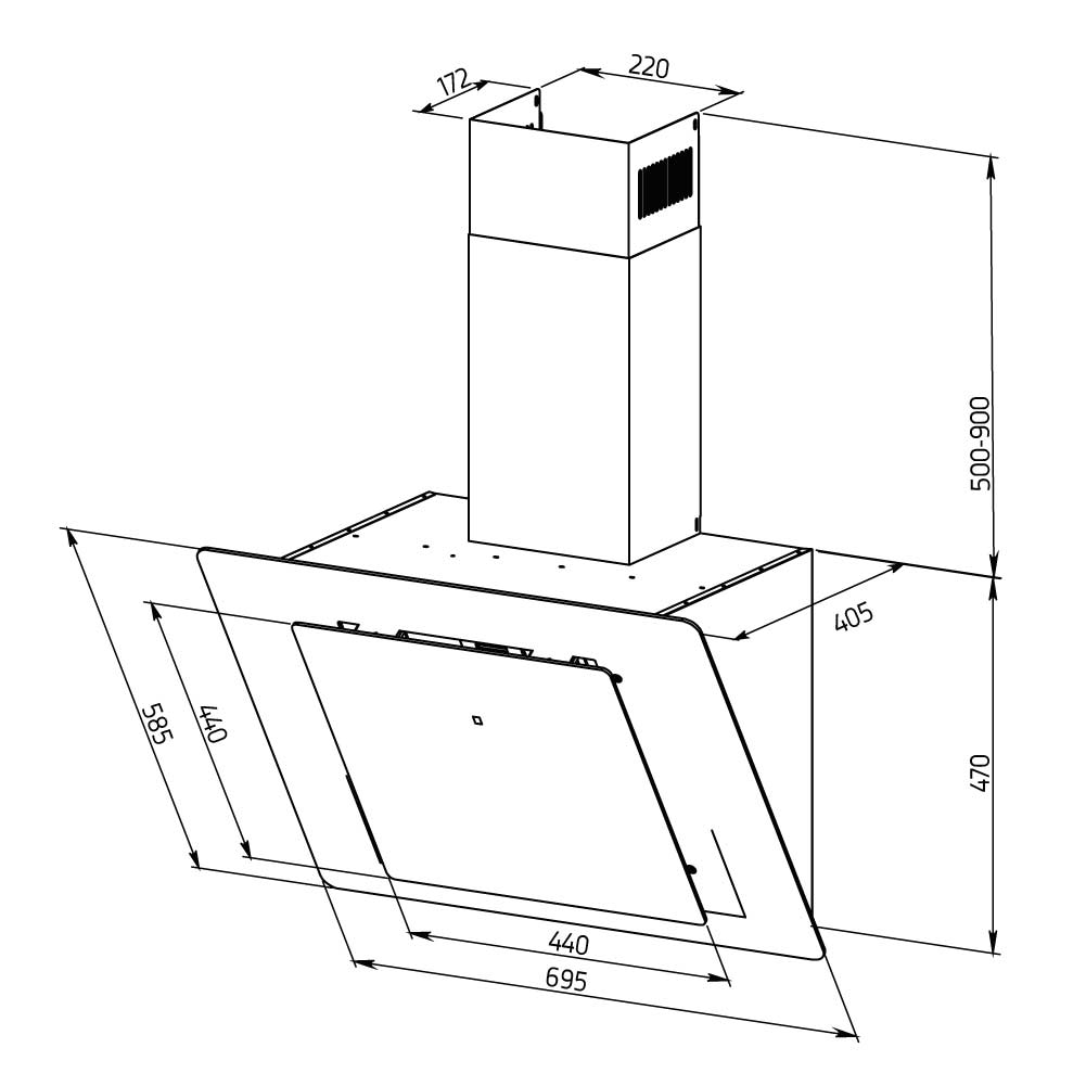 Orbegozo CAMPANA EXTRACTORA DS 80170 BL