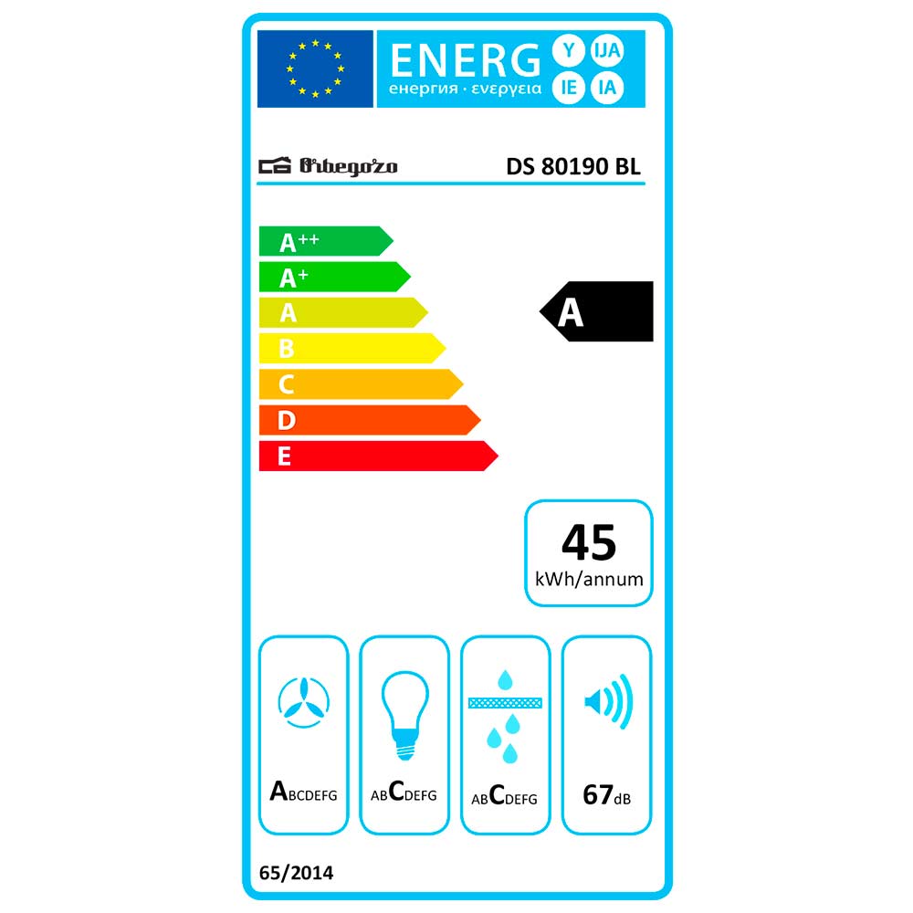 Orbegozo CAMPANA EXTRACTORA DS 80190 BL