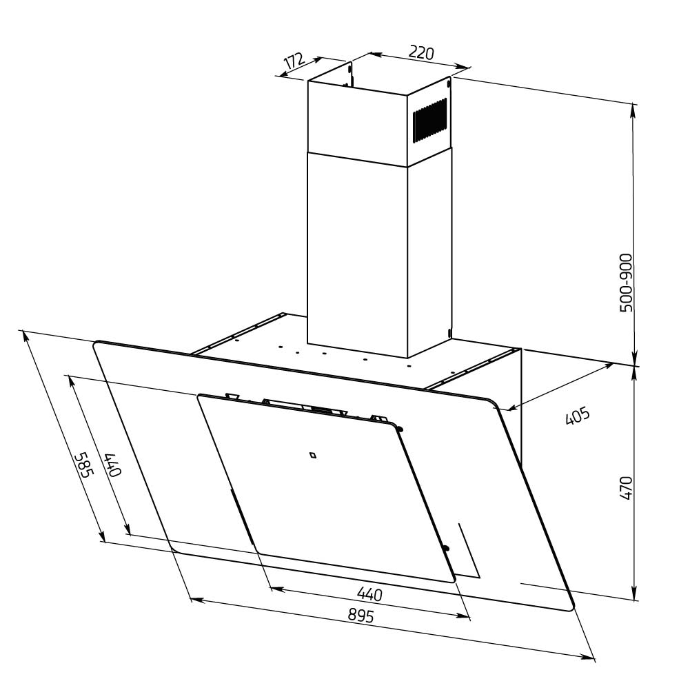 Orbegozo CAMPANA EXTRACTORA DS 80190 BL